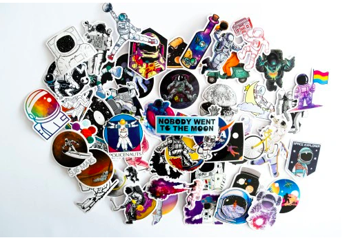 Mix naklejek wlepek kolorowych, 100 szt.